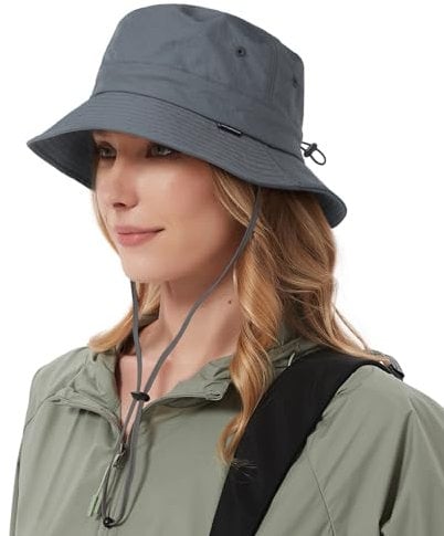Creekstone Regenhut Damen Wasserdicht, Herren Bucket Hat Eimerhut, Sonnenhut UV Schutz, UPF50 Outdoor Faltbar Wandern Fischerhut (DE/NL/SE/PL, Alphanumerisch, Einheitsgröße, Grau)