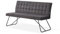 B&D home Sitzbank LINA, Esszimmerbank 160 cm mit Rückenlehne gepolstert für Esszimmer, Flur, Garderobe mit Metallgestell, Industrial modern Design, Anthrazit, 11311-160-ANTR (160 cm)
