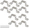 Lot de 10 supports de tuyau carrés en forme de U 20 x 20 mm en acier inoxydable 304 livrés avec vis autotaraudeuses en acier inoxydable
