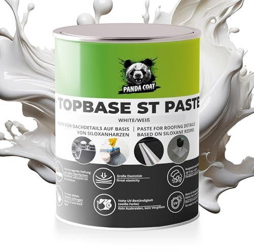 PandaCoat TopBase ST Paste (200 g) – Silikon Dichtmittel – Für Dachreparaturen, Flüssigkunststoff, Flüssiggummi, Schornsteine, Gipsdicht & Dachrinnenabdichtungen – Wasserdicht & UV-beständig