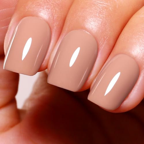 Ozzeal Vernis Semi Permanent Beige, 15ml Beige Nude Gel Nail Polish Art Manucure Français Vernis À Ongles Gels Soak Off Led UV Vernis Gel UV Automne Hiver Nail Kit