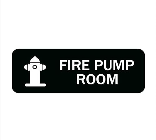 Fire Pump Room Sign For House, Home, And Office - 9 X 3, Strong Self-Adhesive, Acrylic Sign For Fornt Door Yard Sign
