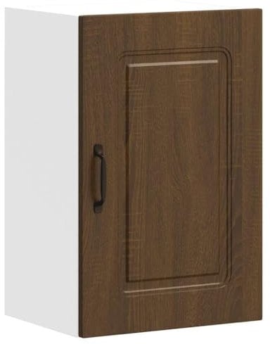 vidaXL Kalmar Brown Oak Engineered Wood Kitchen Wall Cabinet - Modern Storage Solution with Shelves 40 x 31 x 60 cm for Kitchen, Living Room, Bedroom, Hallway