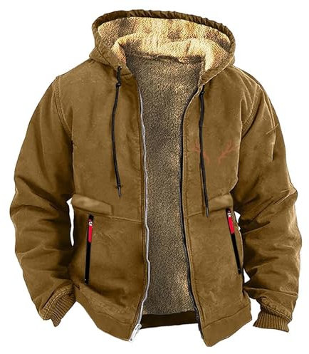 Men's Winter Sherpa Jacket Thick Fleece Lined Thermal Faux Fur Trench Coat Heavy Weight Lapel Collar Work Suede Jackets Thermojacke Herren Eine Jacke Für Männer Dortmund Adventskalender Retro