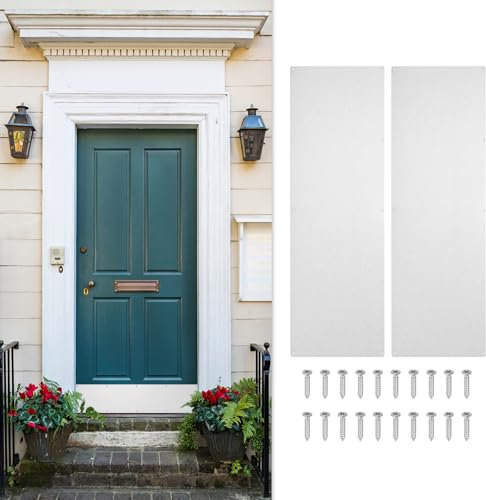 sourcing map 2pcs Door Kick Plate, 10 x 34 Inches Anodized Aluminum Kick Plate Door Plate, 1.5mm (1/16 Inch) Thickness, for Exterior Front Door or Back Door, Silver