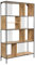 Vente-unique-Regal mit 9 Fächern - MDF & Stahl - Holzfarben & Schwarz - LEMAVIA