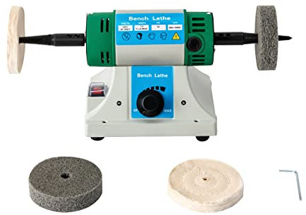 Tischpolierer Poliermaschine Poliermotor Drehmaschine für Schmuck Poliertisch Einstellbare Polier- und Poliermaschine 800-10000rpm 20 * 15CM