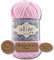 Hobby YARN 3x Etikettenlabel mit Alize Velluto Wolle Premium 1x100g als Set | Dicke Wolle zum Häkeln (Baby Pink | 31)
