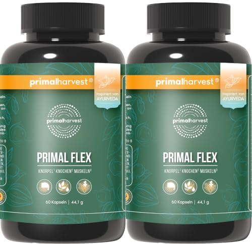 Primal Harvest Flex – Kurkuma Kapseln mit Kollagen, Vitamin C & Magnesium, glutenfrei, (2 Stück)