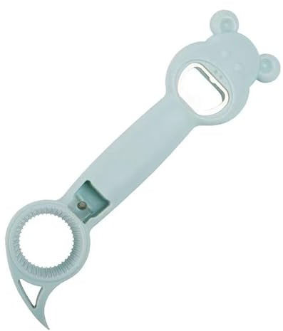 Tianher Bottle Opener,Pack of 2 Multifunction 4 in 1 Beer Bottle Starter Screw Cap Opener for Seniors Elderly Children Women Weak Hands(Blue)