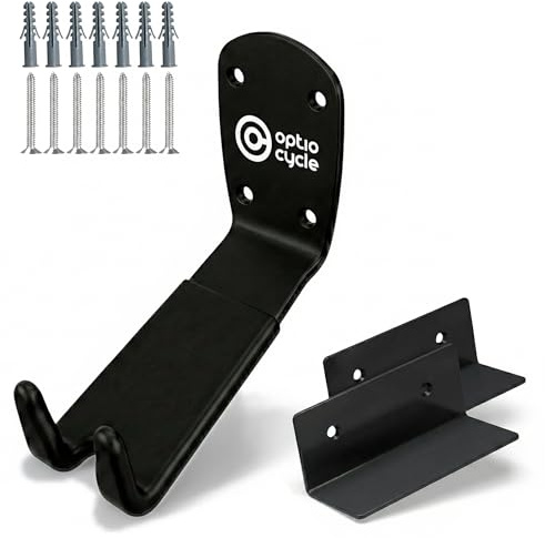 Porta Bici da Muro per Pedale – Supporto Bici da Parete Salvaspazio con Rivestimento in Gomma | Gancio Bici Muro per MTB, Bici da Corsa, E-Bike | Portabici da Muro Garage, Appartamento, Seminterrato