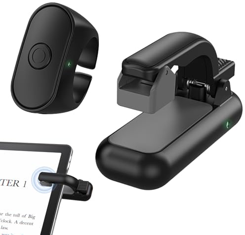 LeadsaiL Page Turner Ring for Kindle Paperwhite/Scribe/Oasis, Wireless RF Remote Control Clicker for iPhone, iPad, Android Tablets, e-Readers, Camera Shutter and Video Trigger, Black
