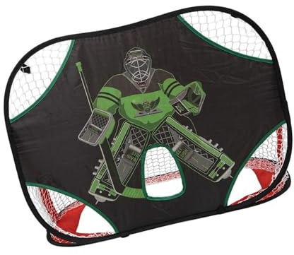 MALSSE Rete da allenamento per hockey su ghiaccio pieghevole, per evidenziare il profilo del portiere, per esercizi al chiuso e all'aperto, struttura robusta per hockey, per interni ed esterni