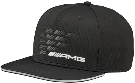 Mercedes-Benz AMG Unisex Snapback Cap, Schwarz, Verstellbar | Flat Brim, Recyceltes Polyester