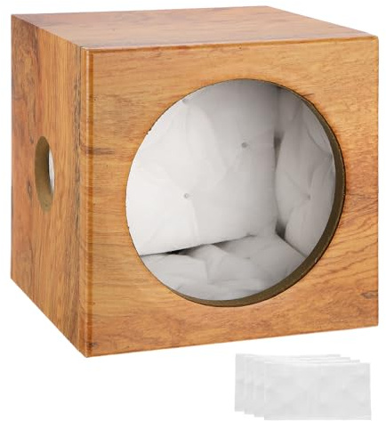 sourcing map 6.5 Inch Ported Wooden Speaker Enclosure, Striped Wood Single Vented Subwoofer Box Car Audio Truck Speaker Boxes for DIY Home Vehicle Audio Custom Sound Supplies