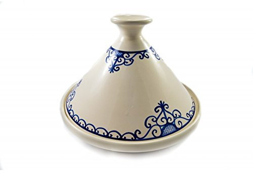 Tajine de présentation en céramique motif fer forgé