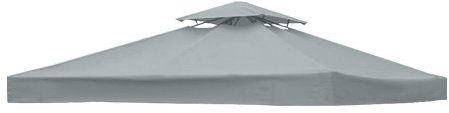 Greenbay Grey Replacement Top Fabric for 3x3m Gazebo Pavilion Roof Canopy with Air Vent - 2 Separate Cover Pieces for 2-Tier Frame Gazebo