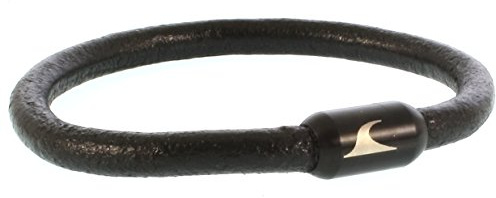 WAVEPIRATE® Echt Leder-Armband SYLT R Schwarz/SW 20 cm Edelstahl-Verschluss in Geschenk-Box Männer Damen Herren
