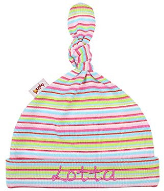 Babymütze Zipfelmütze Knotenmütze mit Namen personalisiert * Ringel rosa bunt