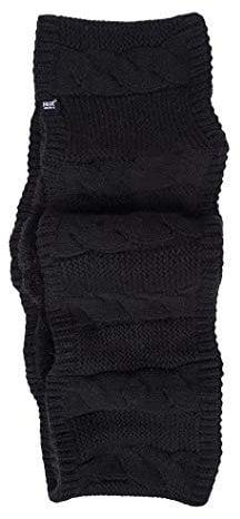 HEAT HOLDERS - Ladies Winter Soft Fleece Lined Cable Knit Thermal Snood Infinity Scarf (One Size, Black (Infinity))