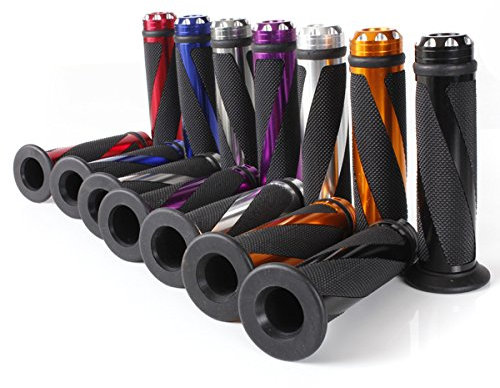 Forspero CNC in alluminio moto manubrio gel mano manopole gomma bar - Viola
