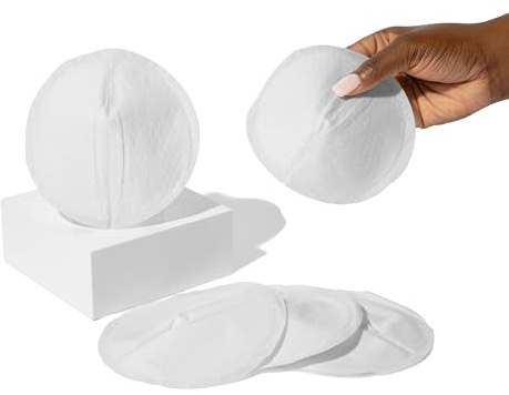 Motif Medical Disposable Nursing Pads for Women - Breathable Breast Milk Pads w/ Adhesive Strips - Individually Wrapped, Contoured Nursing Breast Pads - Nipple Covers for Breastfeeding (Pack of 60)