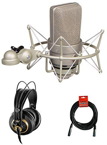 Neumann TLM 103 Condenser Microphone Mono Set (Nickel) with AKG K 240 Studio Pro Headphones & XLR Cable Bundle