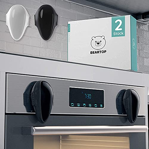 Beartop Kindersicherung Herd | 3M VHB | Doppelsicherung | 3 Jahre Zufriedenheitsgarantie | Weiß & Schwarz