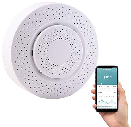 Tuya Wifi Smart Air Rivelatore Sensore di Umidità di Temperatura di Automazione di Allarme Rilevatore di Aria per La Formaldeide VOC di Biossido di Carbonio