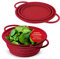 Coolinato – Passoire silicone pliable 16 cm rouge – Passette pour nouilles, légumes & fruits - Compatible au lave-vaisselle, sans BPA, & résistante à la chaleur - Rabattable & peu encombrante
