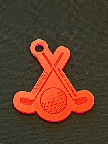 Golf Geocoin Geocaching Trackable Travelbug Traveltag (Rot fluoreszierend)