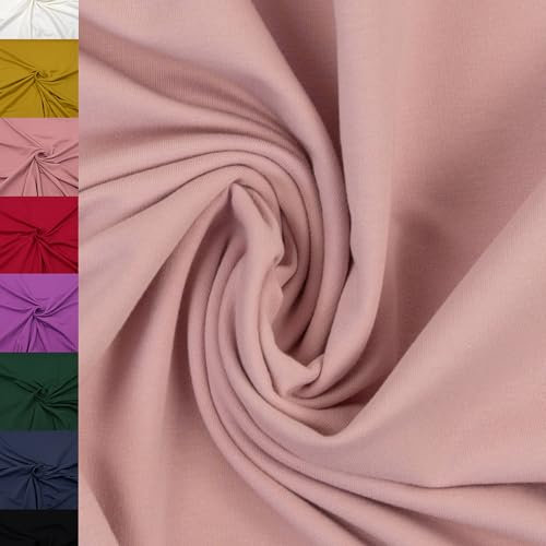 MAGAM-Stoffe Finn Jersey Stoff uni Oeko-Tex Meterware 50cm (06. Altrosa hell)