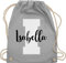Turnbeutel Rucksack - Anfangsbuchstabe mit Name - Personalisiert Initialen Buchstabe mit Namen bedrucken Custom Gif Persönliche Geschenkidee Geschenk - Unisize - Hellgrau - schulkind beutel