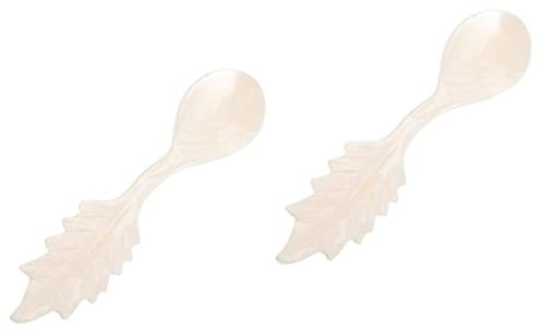 Cabilock 2 Piezas Cuchara De Concha Agitador De Coctel Mermelada Saboreo Huevo Cuchara Madreperla Madre Remover Bar Cuchara Café Revolviendo Sal Antiguo Cuchara De Batido Caparazón