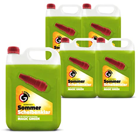 Scheibenwischwasser mit Apple Duft | Gebrauchsfertig Scheibenklar Sommer | ScheibenReiniger für Scheibenwaschanlagen mit Trichter | Magic Green, 20 L