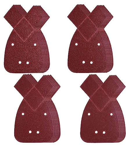 MOLENCO 40 Stück Mouse Schleifpapier und Maus Detail Schleifblätter, Schleifpapier Klett, Deltaschleifer Schleifpapier 4 Löcher, 10 x Körnung 40/60/ 80/120 für Black und Decker Detail Palm Sander