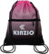 KINZIO Turnbeutel Wasserdicht Sportbeutel (Größe 42 x 34 cm), Kordelzug Tasche Gymsack Hipster Reiserucksack Beutel mit Kordelzug Rucksack Mehrfarbig für Männer, Frauen und Kinder (Schwarz/Lila)