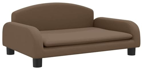 vidaXL Kindersofa, Couch für Kinder, Kindercouch mit runden Kanten, Kindersessel Minisofa Polstersofa Kindermöbel Sofa Kinderzimmer, Braun Stoff