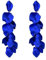 FDEETY Damen Rosenblatt Baumeln Acryl Blütenblatt Elegant Tropfen Statement Quaste Blumen Ohrringe (Blau)