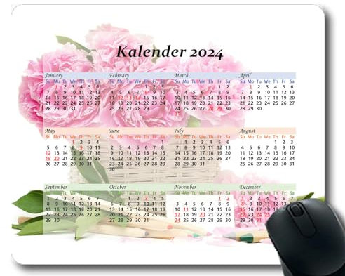 YENDOSTEEN 2024 Kalender Mauspad,Linien punktiert Licht Mauspads für Computer,Laptop,PC,Büro & Zuhause Kalender 941