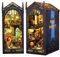 STFALI Book Nook DIY Kit-3D Puzzle Buchstützen aus Holz, DIY Kit Mit Körper-Sensor-Leuchten Buchhandlung, Puppenhaus Holz, Bücherece, Bücherstand, für Geburtstagsgeschenk, Sammlung