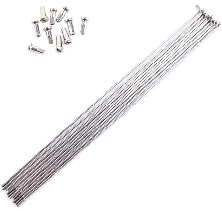 Radios de bicicleta flexibles para bicicleta eléctrica, pezones de 26 pulgadas, bicicleta de montaña, bicicleta de carretera, ruedas de acero inoxidable 700C (292 mm)