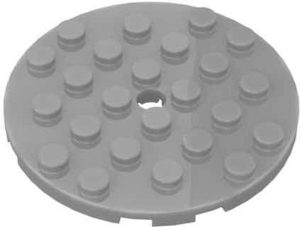 Gobricks GDS-843 Plate Round 6 x 6 with Hole 10PCS Compatible with Lego Toy 11213 6015349 6187587 DIY Parts and MOC Components for Major Brick Brands Color:Flat Silver 315