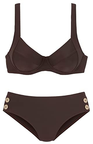 VIVANCE Damen Bügel-Bikini verstellbare Träger, Seitenstege mit Verschluss, etwas höher geschnittene Hose, trageangenehme Qualität für besten Komfort
