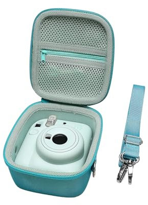 XANAD EVA Étui de Rangement Rigide pour Instax Mini 12/11/9/8/7+/99/90/40 Housse Instantané Compatible Appareil Photo avec Sangle Réglable(Vert)