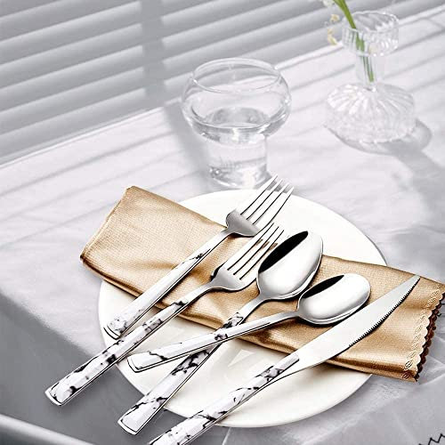 NOALED Besteckset, Besteckset für 12 Personen, 60-teilig. Edelstahl-Besteck-Set, spülmaschinenfest, elegantes Geschirr für Zuhause, wichtige Abendessen und formelle Veranstaltungen (60-teilig)
