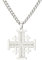 EUEAVAN Jerusalem Kreuzritter Kreuz Halskette Kreuzritter Templer Kreuz Anhänger Medaillon Scheibe Griechisch Religiöser Schmuck Gebet Statement Taufe Geschenk Frauen Männer (3 mm Kette silber)