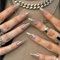 French Tip Press on Nails, 24Pcs Long Almond With Design, Gold-Plated Retro Glue on Nails Tips for Women
