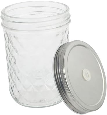 Amosfun Bocaux En Verre Transparents Pour Jus Doux Avec Paille, Récipient Pratique Pour Lait, Jus De Fruits Et Boissons Mélangées, 4 Pièces