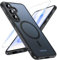 OWKEY für Samsung Galaxy S25 Hülle, Magnetisch Samsung S25 Handyhülle für MagSafe mit Schutz Glas Dünn Militärschutz Schutzhülle Case für Samsung Galaxy S25 (Schwarz)